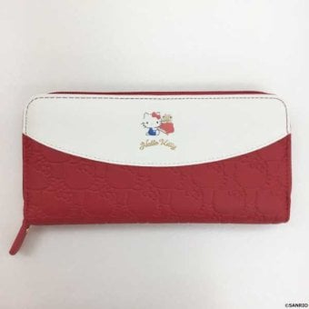 ハローキティ 長財布 ラウンドファスナー 財布 レディース サンリオ キャラクター 型押し 合成皮革 ラウンド長財布 大容量 カードポケット おしゃれ かわいい 大人 プレゼント ギフト サンリオ正規ライセンス品