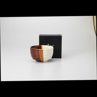 暖彩 アメクリームヌリ分け 抹茶碗 陶器 美濃焼 やきものの里から、暮らしを贈ります。　ギフト 食器 セット テーブルウェア