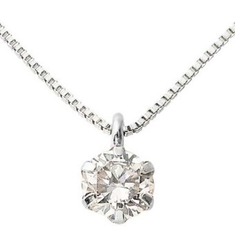 ダイヤモンド ネックレス 0.3ct プラチナ Pt900 一粒 6本爪 シンプル ペンダント 鑑定カード付き レディース ジュエリー アクセサリー 贈り物 ギフト 誕生日 記念日