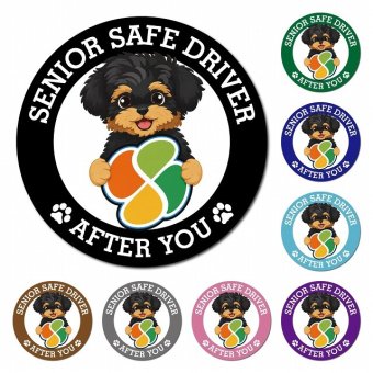 カーサイン 高齢者マーク SENIOR SAFE DRIVER ヨープー マグネット 強力 直径13cm 肉球 日本製 車 ステッカー