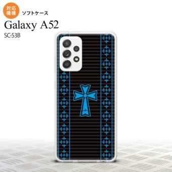 SC-53B Galaxy A52 スマホケース ソフトケース ゴシック 黒 水色 メンズ レディース nk-sc53b-tp1009