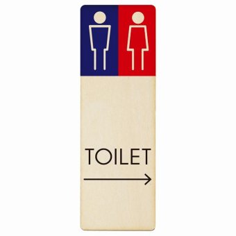 トイレ プレート 木製 男女 H1 右 矢印 長方形 縦書き 9x27cm 方向案内 進路ドア サインステッカー ピクトサイン トイレマーク表示 案内 注意 施設 御手洗 TOILET おしゃれ シンプル 安全対策