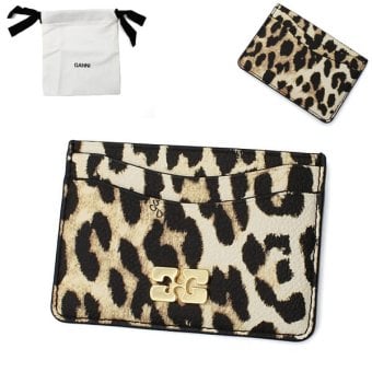 GANNI ガニー カードケース B3010076-859 Bou Card Holder カードホルダー アーモンドミルク レオパード