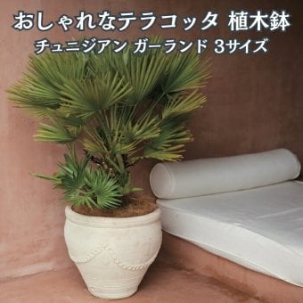 植木鉢 おしゃれ 大型 テラコッタ 白 ホワイト 素焼き 地中海 アンティーク調 KONTON コントン チュニジアン ガーランド TN-104X XL L M 約16号 約14号 12号 底穴あり 屋外 テラス 庭 玄関 オリーブ ヤシ 観葉植物 シンボルツリー 果樹 エスニック 大型プランター