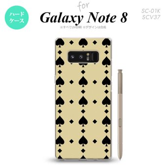 【SC01K】【スマホケース/スマホカバー】【ギャラクシー ノート8】SC01K スマホケース Galaxy Note8 SC-01K カバー ギャラクシー ノート8 トランプ(スペード) ベージュ×黒 nk-sc01k-539【メール便送料無料】