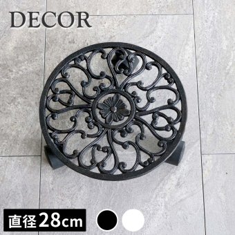 ガーデン エクステリア アイアン製プランタースタンド キャスター付 28cm「DECOR」(デコール) IF-N0036 花台 鉢置き 鉢 プランター フラワースタンド スタンド ボード 鉄製 スチール おしゃれ 新生活