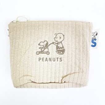 スヌーピー スタンドポーチ カート ベージュ SNOOPY