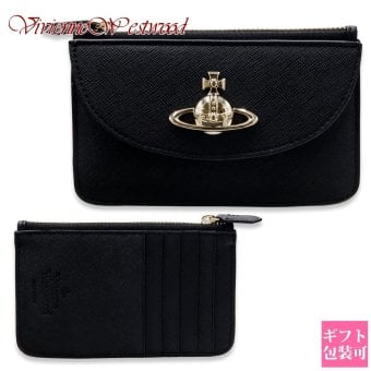ヴィヴィアンウエストウッド フラグメントケース レディース Vivienne Westwood 5112001GU S000B N401 ブラック ハーフムーン カードケース コインケース 小銭入れ サフィアーノ調 オーブ ミニ財布