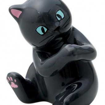 メガネスタンド 猫 磁器製 黒猫 眼鏡置き 卓上 収納 インテリア 雑貨 おしゃれ デスク オフィス 可愛い ネコ グッズ ギフト プレゼント セトクラフト
