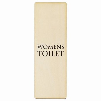 トイレ プレート 木製 WOMENS 文字タイプ ホワイト ブラック 長方形 縦書き 9x27cm ドア サインステッカー ピクトサイン トイレマーク表示 案内 注意 施設 御手洗 TOILET おしゃれ シンプル 安全対策