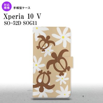 Xperia10V Xperia10V 手帳型スマホケース カバー ホヌ ティアレ ベージュ 2023年 7月発売 nk-004s-xp105-dr1081