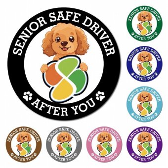 カーサイン 高齢者マーク SENIOR SAFE DRIVER ダップー マグネット 強力 直径13cm 肉球 日本製 車 ステッカー