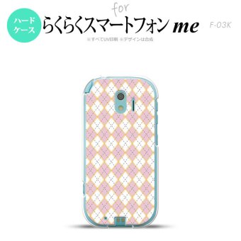 【F03K】【スマホケース/スマホカバー】F03K スマホケース らくらくスマートフォンme F-03K カバー アーガイル ピンク×グレー nk-f03k-1411【メール便送料無料】