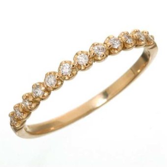 K18 ピンクゴールド ダイヤモンド ハーフエタニティリング 15号 指輪 ダイヤ リング 18金 レディース ジュエリー アクセサリー ギフト プレゼント