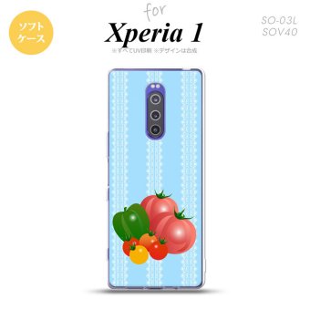 SO-03L SOV40 901SO Xperia 1 スマホケース ソフト カバー ベジタブル トマト 青 nk-xp1-tp666