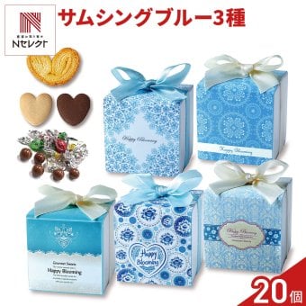 サムシングブルー 焼き菓子 チョコ 詰め合わせ ギフト 3種8個入 計20セット クッキー パイ スイーツ 個包装 チョコレート【北海道・沖縄県・離島 配送不可】