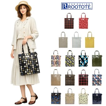 【ROOTOTE】 1291 EU.アーキャトル.ラミネートーN トートバッグ レッスンバッグ A4 レディース 軽量 おしゃれ シンプル カジュアル プレゼント グリーン