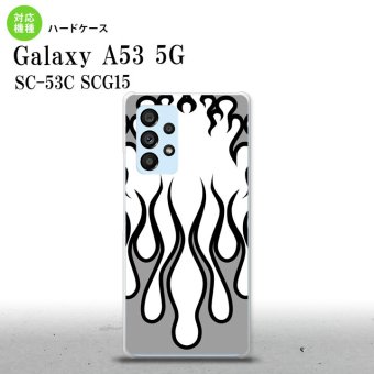 SC-53C SCG015 Galaxy A53 5G スマホケース 背面ケース ハードケース ファイヤー 炎 白 黒 メンズ レディース nk-a53-1307