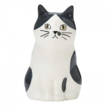 ハチワレ 猫 ペン立て フラワーベース 花瓶 一輪挿し 磁器製 置物 オブジェ インテリア 雑貨 デスク収納 ギフト プレゼント ねこ ネコ グッズ セトクラフト