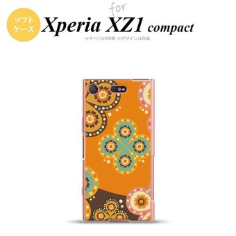 【SO02K】【スマホケース/スマホカバー】【エクスペリア XZ1】SO02K スマホケース Xperia XZ1 Compact SO-02K カバー エクスペリア XZ1 エスニック花柄 オレンジ×茶 nk-so02k-tp1584【メール便送料無料】