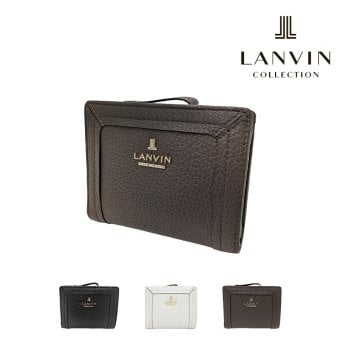 LANVIN レジェパース 二つ折り財布 折り財布 財布 さいふ サイフ ウォレット 牛革 使いやすい シンプル レディース 母の日 ギフト プレゼント ブラック 65-6250