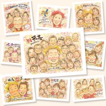 米寿のプレゼントに、見るたびに思い出が蘇る似顔絵です。ラッピング対応で、贈り物として渡しやすい似顔絵です。 米寿 似顔絵 ギフト 贈り物 手描き 名入れ プレゼント 米寿 長寿 傘寿 記念 大人数 おじいちゃん おばあちゃん 祖父母 下書き確認 修正無料 名入れ 親孝行 似てる 実績多数 宝物 米寿祝い 88歳 長寿祝い 一生もの キレイ 披露宴 記念日 引っ越し 感激 メモリアルギフト 結婚祝い