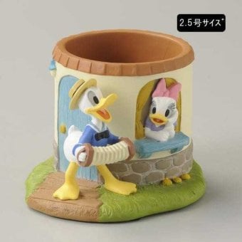 セトクラフト ディズニー プランター 窓辺 ドナルド＆デイジー ガーデニング 雑貨 置物 インテリア 小物入れ 植木鉢 2.5号 キャラクター ギフト プレゼント SD-5465-300