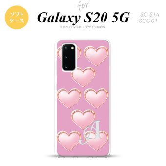 SC-51A SCG01 Galaxy S20 スマホケース ソフトケース ハート C ピンク +アルファベット メンズ レディース nk-s20-tp174i