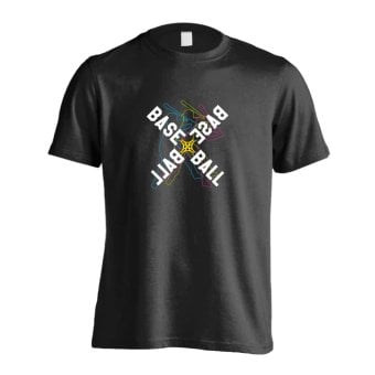 野球 Tシャツ 半袖 メンズ ウェア レディース 練習着 ジュニア ドライ おもしろ tシャツ 速乾 名入れ スポーツ 女子 男子 チーム おしゃれ 文字入れ 「ネオンスタイルのクロスBASEBALL」 アートワークスコウベ 【送料無料】