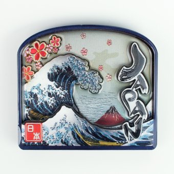 木製フレームマグネット 浮世絵（パノラマ） 立体マグネット 3D お土産 日本 土産 souvenir JAPAN Magnets ご当地 外国人 スーベニア ジャパン