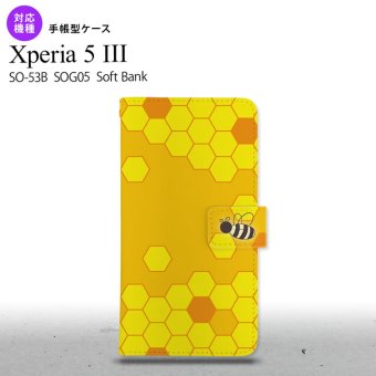 SO-53B SOG05 Xperia5 手帳型スマホケース カバー ハニー 黄 オススメ 人気 おしゃれ スマート シンプル  nk-004s-xp53-dr1681