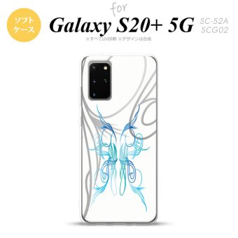 SC-52A SCG02 Galaxy S20+ 5G スマホケース ソフトケース ピンスト 白 青 メンズ レディース nk-s20p-tp1249
