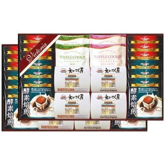 ビクトリアコーヒー ドリップコーヒー＆紅茶・ワッフルクッキーセット VEM-80 VEM-80 内祝い お祝 出産内祝い