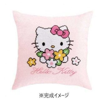 オリムパス ししゅうキット クッション ハローキティ ブーケ 6023 刺繍キット 初心者 中級者 クロスステッチ セット 手芸 キット サンリオ キャラクター サンリオ正規ライセンス品