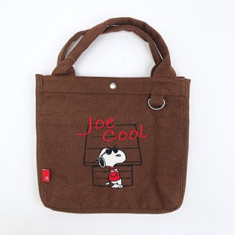 スヌーピー スクエアトートバッグ (ブラウン)  ルートート ROOTOTE SNOOPY