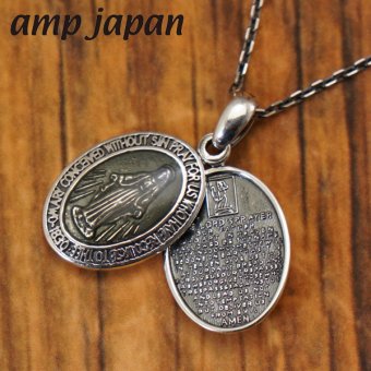 【クリーナープレゼント】amp japan アンプジャパン スモールマリー  ネックレス  ブラ ックエポキシシルバー925 チェーン付き 日本製 聖母マリア 17AAS-102BK  ホワイトデー バレンタインデー クリスマス 結婚記念日 還暦祝い 入学 卒業 入社祝い 退職 プレゼント ギフト 贈り物 恋人 夫婦 母の日 父の日 