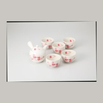 コスモス 急須茶器揃 磁器 美濃焼 やきものの里から、暮らしを贈ります。　ギフト 食器 セット テーブルウェア