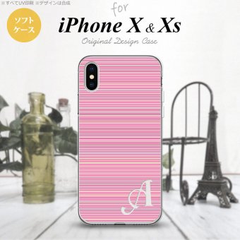 【iPhoneX】【スマホケース/スマホカバー】【アイフォンX】iPhoneX スマホケース ケース アイフォンX イニシャル ボーダー ピンク nk-ipx-tp1286ini【メール便送料無料】