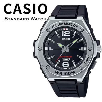 箱なし カシオ 腕時計 メンズ CASIO ブラック シルバー アナログ 100m防水 LEDライト スポーツ 50mm 大きめ 軽量 海外モデル 逆輸入 カジュアル アウトドア 誕生日 プレゼント ギフト 成人 卒業 入学