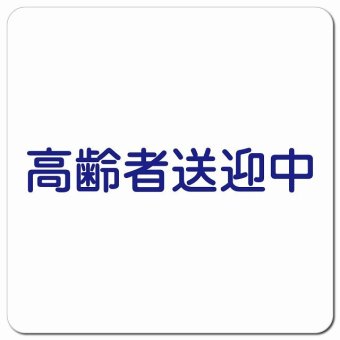 高齢者送迎中 文字 ホワイト カーサイン 車 マグネットステッカー マグネット 強力 13x13cm 正方形 学校 送迎バス 送迎車 介護 障がい者 児童 施設 幼稚園 保育所 デイサービス 自動車 介護車両 かわいい おしゃれ