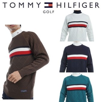 トミーヒルフィガー ゴルフ メンズ シグネチャーストライプ クルーネックセーター TOMMY HILFIGER GOLF THMA473 秋冬モデル お誕生日祝い お祝い 記念品 お父さん 父の日 彼氏 男性 30代 40代 50代 60代  還暦祝い 敬老の日 人気プレゼント プレゼント