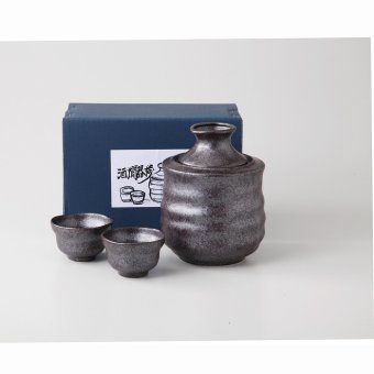 黒銀彩　酒燗器セット（大） 磁器 美濃焼 やきものの里から、暮らしを贈ります。　ギフト 食器 セット テーブルウェア