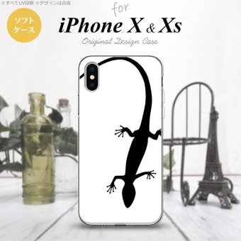 【iPhoneX】【スマホケース/スマホカバー】【アイフォンX】iPhoneX スマホケース カバー アイフォンX トカゲ 白×黒 nk-ipx-tp506【メール便送料無料】