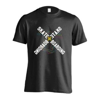 スケボー スケートボード Tシャツ 半袖 メンズ ウェア レディース 練習着 ジュニア ドライ おもしろ tシャツ 速乾 名入れ スポーツ 女子 男子 チーム おしゃれ 文字入れ 「ネオンスタイルのクロスSKATEBOARD」 アートワークスコウベ 【送料無料】