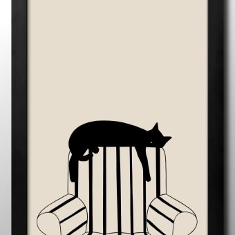 日本製 くつろぎ猫 ネコ A3 サイズ ポスター アート おしゃれ 絵画 インテリア 北欧 イラスト マット紙 艶消し アートパネル 額 フレーム デザイン 壁掛け ギフト 新築祝い ディスプレイ  速達 送料無料
