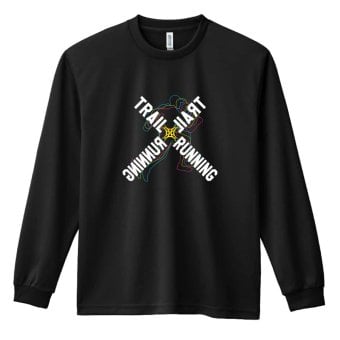トレイルランニング ロンT 長袖 Tシャツ メンズ 練習着 レディース ジュニア ウェア ドライ おもしろ tシャツ 名入れ おしゃれ キッズ 文字入れ無料 「ネオンスタイルのクロスTRAIL RUN」 アートワークスコウベ 【送料無料】