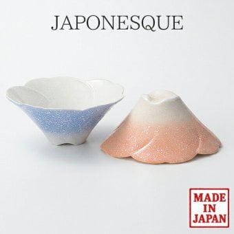 富士桜 ペアボール ペアボウル 小鉢セット 日本製 和食器 サラダボウル 桜柄 富士山 電子レンジ対応 食洗機対応 結婚祝い 内祝い ギフト 〈04669〉 M-mode