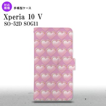 Xperia10V Xperia10V 手帳型スマホケース カバー ハート ピンク 2023年 7月発売 nk-004s-xp105-dr174