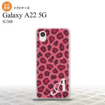 SC-56B Galaxy A22 スマホケース ソフトケース 豹柄 A ピンク +アルファベット メンズ レディース nk-a22-tp026i