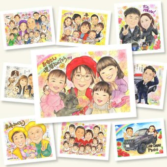 還暦の記念に、「ありがとう」を形にする似顔絵ギフトです。ラッピング対応で、贈り物として渡しやすい似顔絵です。 似顔絵 還暦 プレゼント 名入れ 手描き ギフト 贈り物 還暦 お祝い 誕生日 記念 おばあちゃん 祖父 祖母 おじいちゃん 名入れ 下書き確認 修正無料 そっくり サプライズ 似てる 実績多数 傘寿 一生もの 還暦 長寿 感謝の品 同窓会 お祝い返し イラスト カラフル 卒寿祝い